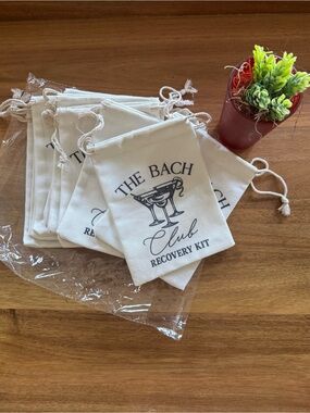 Party Favors | Bachelorette Bags | 10 White Recovery Kit Cotton bags